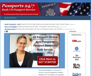 passports247.com: Passport Renewal | US Passport Expediting | Expedited Passport | New Passport | Lost Passport | Get a Passport
Passports247.com, number one passport expediter for US Passports. We are a leader in expedited passports. Get a New Passport fast and simply with our Overnight Passport Service. We deal with Lost Passports, Travel Visas and Passport Renewal. Our partners help expedite passport renewal to make it a fast and simple process. Use Passports247.com to rush your passport today!