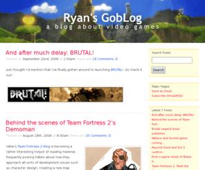 ryansgoblog.com: Ryan's GobLog, a blog about video games
A blog about video games