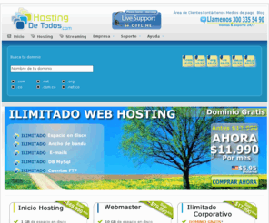 hostingdetodos.com: Web Hosting Profesional, Dominios, Streaming. Bienvenidos - Web Hosintg, Dominos, Streaming Bienvenidos
Hosting de todos encontras hosting ilimitado con dominio gratis de por vida. Streaming para radio y Dominios desde 25.990 pesos Colombia