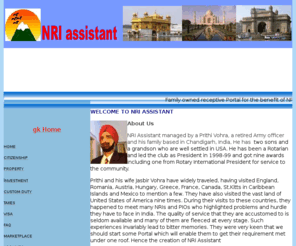 nriassistant.com: WELCOME TO NRI Assistant
NRI Assistant offers information to Non Resident Indians and their loved ones worldwide on insurance, 
travel, &taxes, investment, properties, dual citizenship, RTI in India