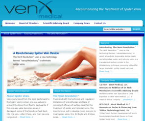 venxmedical.com: VenX Medical — Revolutionizing the Treatment of Spider Veins
The VenX Revolution is a handheld disposable device that uses new technology to treat and eliminates spider veins and reticular veins