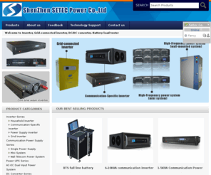 inverterwholesale.com: Inverter, Grid-connected inverter, DC/DC converter, Battery load tester
Shenzhen Setec Power Co.,Ltd wholesales Inverter, Grid-connected inverter, DC/DC converter, Battery load tester. creditable supplier in China