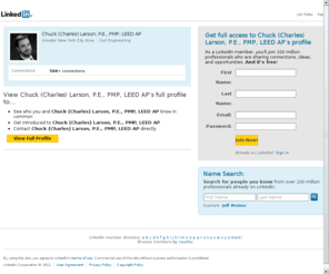 leedforhighways.com: Chuck (Charles) Larson, P.E., PMP, LEED AP  | LinkedIn
View Chuck (Charles) Larson, P.E., PMP, LEED AP's professional profile on LinkedIn.  LinkedIn is the world's largest business network, helping professionals like Chuck (Charles) Larson, P.E., PMP, LEED AP discover inside connections to recommended job candidates, industry experts, and business partners.