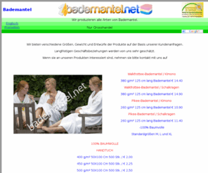 bademantel.net: Bademantel | Handtuch | Duschtuch | Badetuch | Bademäntel
Gute Qualität Bademäntel