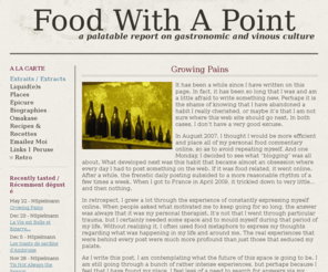 foodwithapoint.com: Food With A Point - A Palatable Report On Gastronomy - Extraits / Extracts
Food with a point - a palatable report