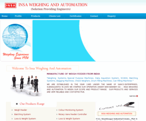insacoindia.com: Weighing Systems, Static Weighing Systems, Dynamic Weighing Systems, Batching Systems, Hopper Weighing Systems, Tank Weighing Systems, Weigh Feeders, Mumbai, India
Weighing