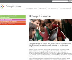 dataspilliskolen.no: Dataspill i skolen - En håndbok om benyttelse av dataspill i timene - Dataspill i skolen
Dataspill i skolen, dataspilliskolen.no,  inneholder all nødvendig informasjon som trengs for å forstå fordelene dataspill har i undervisningen.