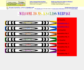 kiralex.net: Ms. Kreutzbender's Sixth Grade Webpage
Ms. Kreutzbender's Sixth Grade Class put together information about our School Calendar, Projects, and Classwork & Homework assignments for