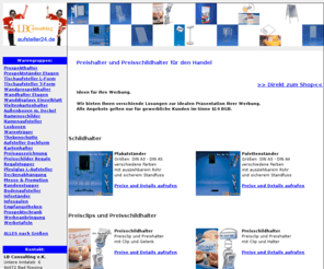 preisschildhalter.com: Preishalter | Preisschildhalter | Schildhalter | 20.09.2010
Hier finden Sie Preishalter, Preisschildhalter und weitere Produkte zur Preisauszeichnung.