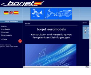 borjet.de: borjet - RC Ferngesteuerte Flugzeuge Modellbau Boot - Home
Konstruktion und Herstellung von Modellflugzeugen 'Made in Germany