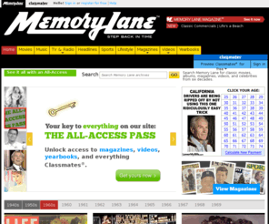 classmatesmail.com: Memory Lane | Step back in time - Previously Classmates.com
The internet's premier destination for accessing nostalgic content, yearbooks and connecting with people. Memories from the 90's, 80's, 70's, 60's, 50's and 40's.