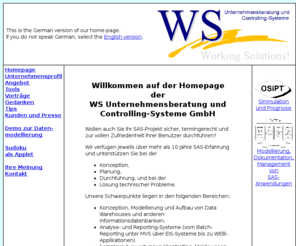 ws-unternehmensberatung.de: WS Unternehmensberatung und Controlling-Systeme GmbH
Homepage der WS Unternehmensberatung und Controlling-Systeme 