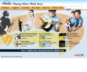 banjomethod.com: eMedia Music Software and DVDs - Guitar, Bass, Piano and Keyboard Method - Education, Instruction
eMedia Music Corporation is home to the highest quality music education software and instructional DVD training for musicians. Titles include: eMedia Guitar Method, eMedia Piano and Keyboard Method, eMedia Bass Method, eMedia Rock Guitar, eMedia instrument bundles, Essential DVD series and excellent music education software from 3rd party manufacturers; EarMaster 5 Pro, Guitar Pro 5, Band in the Box, and the complete line of Finale software (PrintMusic, Songwriter, Finale, etc.).