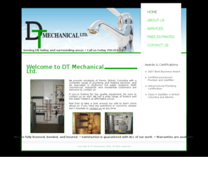 dtmechanicalltd.com: DT Mechanical Ltd., “Pride and Workmanship” – Fernie, BC - Home
Welcome to DT Mechanical Ltd.