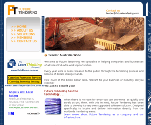 futuretendering.net: Future Tendering - Tender Australia Wide
Tender Australia Wide - Find work by tendering