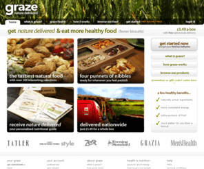 graze.com: graze - 				nature delivered
incredible food for grazing at your desk. from just £3.49 including delivery to anywhere in the UK.