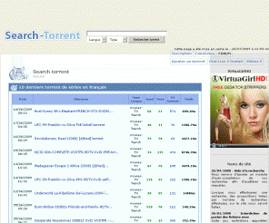 search-torrent.com: Search Torrent : Moteur de recherche bittorrent
Moteur de recherche de fichier torrent. Recherchez vos films, Animes, DVD, Series TV, Musiques facilement et rapidement.