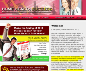 homehealthsuccess.com: Home Health Marketing : Home Health Success Bible by Maxim Azarov
40 Referrals? How about 140  Admissions In Just A Few Months? Home Health Marketing in 2010 will require a completely new, hands-on, business minded approach for those who want to get ahead of the competition, while dealing with the increased Medicare oversight and regulatory changes.