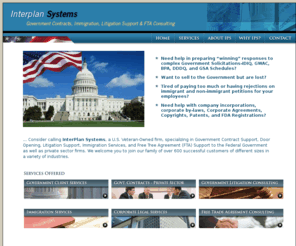 interplansys.com: Interplan Systems :: Government Contracts,Immigration, Litigation Support and Free Trade Consulting

