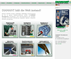 newwaycoating.com: DIAMANT Metallplastic GmbH
DIAMANT Metallplastic GmbH -  Polymer gebundene Produktions-, Reparatur- und Instandhaltungsprodukte