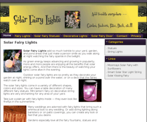 solarfairylights.org: Solar Fairy Lights, White Fairy Lights, Cascade, Kichler, Allsop, Tektrum
Solar Fairy Lights: Find the best fairy lights for outdoor, garden, indoor, Christmas and others in all colors – white, pink, rose, purple orange and others. Buy solar powered fairy lights today.