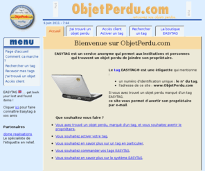 objetperdu.com: ObjetPerdu.com - Service d'identification des objets perdus et trouvés
Retrouvez vos objets perdus.