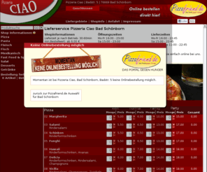 pizzeria-ciao.com: Pizzeria Ciao |in Bad Schönborn | online bestellen Lieferservice
Pizza Lieferservice Bad Schönborn, Pizzeria Ciao in 76669 Bad Schönborn  | Hier gleich Pizza & mehr  online bestellen | Pizzeria, Lieferservice, Heimservice Pizzeria Ciao - www.pizzeria-ciao.com 