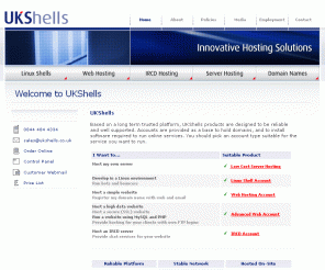 ukshells.co.uk: UKShells - Shells, Web, IRCD and Colo Hosting
Server Co-location, Managed Solutions and IP Transit Services