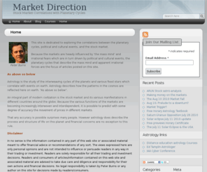 marketdirection.info: Market Direction
Planetary cycle correlations with the stock market