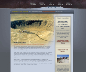 meteorcrater.com: Meteor Crater
Visit the world’s best preserved meteorite impact site just minutes from Interstate 40 in Northern Arizona near Winslow.