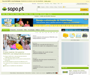 sapo.pt: SAPO - Portugal Online!
Homepage do SAPO! Relançada em fins de 2009, a nova Homepage destaca notícias e conteúdos relevantes e actuais. Serve de barómetro para a rede SAPO e também o mundo em geral. Aceda ao seu Email, consulte o Tempo, o Horóscopo e Ofertas de Emprego!