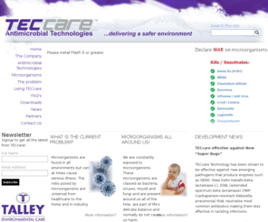 teccare.com: TECcare Swine flu prevention, swine flu wipes, mrsa prevention, mrsa sanitisation, MRSA hygiene,bacteria infection control
TECcare highly effective against swine flu (H1N1) available in surface wipes and sanitizing sprays. Kills swine flu, mrsa. Clinically proven to kill pathogens including bacteria, bacterial spores, viruses, moulds and fungi, continues to protect treated surfaces from potential pathogens for prolonged periods of time.