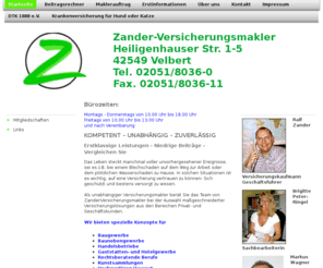 gyrocopter-fliegen.com: Versicherungsvergleich - Zander-Versicherungsmakler Versicherungsvergleich
Versicherungsvergleich, Velbert, Versicherungsmakler, Zander, Beitragsberechnungen, Haftpflichtversicherung, DTK 1888 e.V., Gebäudeversicherung, Hausratversicherung, Glas, Hundehalter-Haftpflicht, Lebensversicherung, Rentenversicherung, Riesterrente