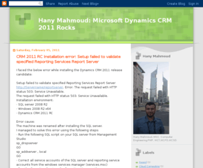 hanymahmoud.com: Hany Mahmoud: Microsoft Dynamics CRM 2011 Rocks
