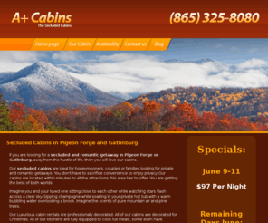 Apluscabins Com Secluded Cabins In Pigeon Forge Romantic