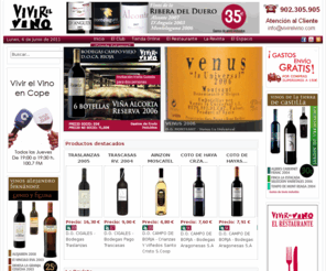 vivirelvino.com: Vivir el Vino
Venta por Internet de una reducida, pero escogida, selección de vinos Españoles. Disponen de club de vinos y servicio de asesoramiento.