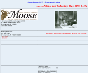 mooselodge2079.org: Greenwood Moose Lodge 2079 -  813 W Smith Valley Rd Greenwood Indiana.
Moose lodge 2079 Greenwood Indiana