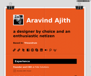 aravindajith.com: Aravind Ajith
Aravind Ajith is on Zerply. The easiest way to present yourself professionally.