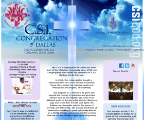 csicod.org: C.S.I. Congregation of Dallas
Church of South India, Congregation of Dallas, Texas.