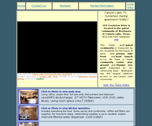 canyonlakefurnishedrental.com: Canyon Lake, Texas Vacation Rental or Apartment for Short-term Rental .
Furnished vacation rental on Canyon Lake, Texas. Furnished efficency for short term rental or interim housing.