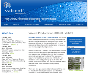 valcentproducts.net: Green Technology | Valcent's Technology VertiCrop Grows Green - Sun Apr 17, 2011
Green vertical farming technology is sustainable high density growth, growing it efficient. Farming technology growing green plants in high tech farms will briang a green technology future.