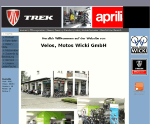 velosmotoswicki.ch: Velos, Motos Wicki GmbH
Fahrrder, Motorrder, Roller, Mofas, Service und Reperaturen aller Marken, Zubehr und Bekleidung