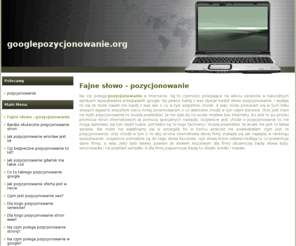 googlepozycjonowanie.org: Fajne słowo - pozycjonowanie
