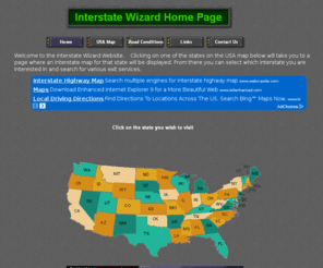 interstatewizard.com: Interstate Wizard Guide to Interstate Exit Services
Helpful information and links to assist with your interstate travel plans