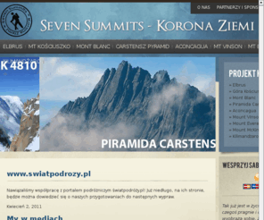 koronaziemi.info: Projekt Korona Ziemi - Seven Summits Project
Seven Summits czyli Korona Ziemi to projekt zdobycia 9 najwyższych szczytów którego autorami są Marcin Wieczorek i Sabina Wieczorek.