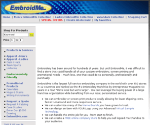 embroidme-avon.com: Embroidme Of Avon
Promotional products, advertising specialties and business gifts. Shop our mall of products that can be imprinted with your company name & logo! Enter to win our drawing!