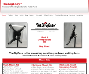 thegigeasy.com: TheGigEasy™ Professional Mounting Solutions for iPad & iPad 2
TheGigEasy Professional Mounting Solutions for the Apple iPad & iPad 2, Released March 11, 2011