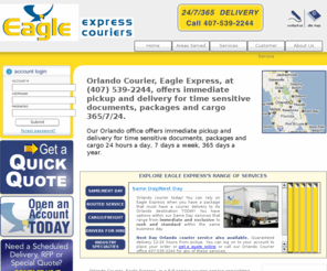 orlando-courier-service.net: Orlando Courier
Orlando Courier, Eagle Express, (407) 539-2244, offers immediate pickup and delivery for time sensitive documents, packages and cargo 365/7/24.