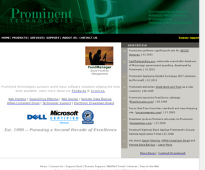 prominenttech.com: Prominent Technologies - Jackson, Mississippi
Prominent Technologies provides software, internet and technology consulting for small and large businesses.