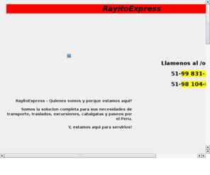 rayitoexpress.com: Rayito Express - Servicio de Transporte y Traslados
Traslados a turistas, ejecutivos, particulares